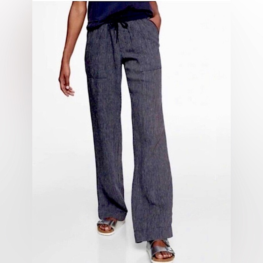 Athleta Bali Linen Stripe Trouser